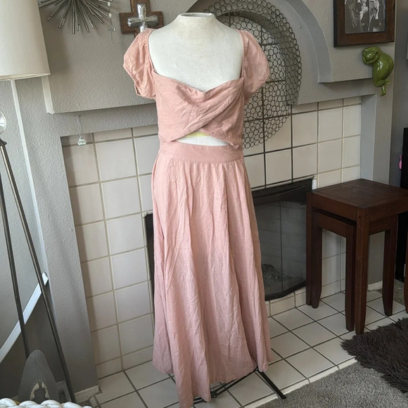 Free people cut out waist backless w/ wrap top small in a pinky peach color - Picture 8 of 12